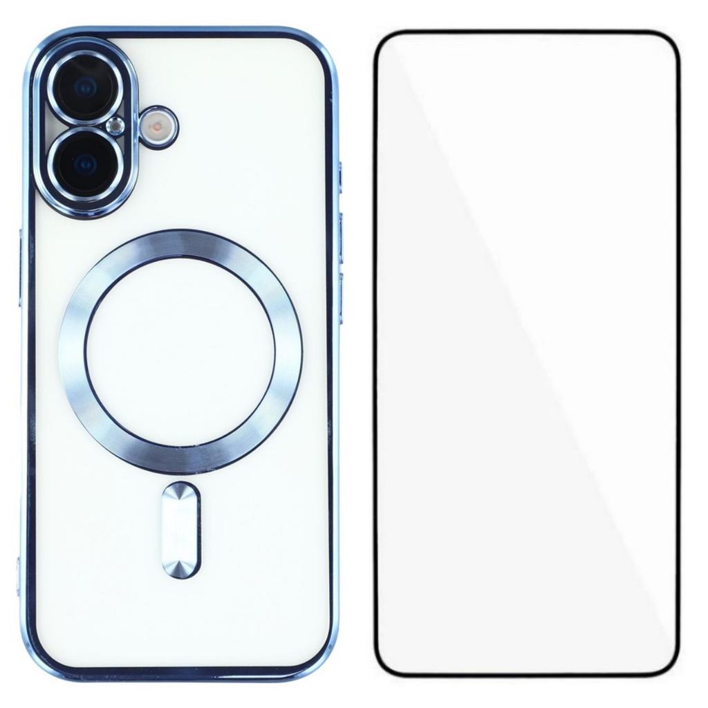 Für iPhone 17 Magnetische Hülle WANLONFENG Vollschutz Galvanisierte TPU-Hülle mit gehärtetem Glas