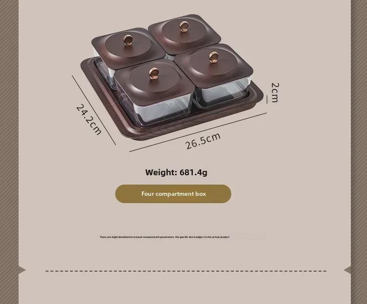 Bandeja para Lanches e Doces Estilo Retrô Imitação Madeira para Mesa de Centro de Sala de Estar