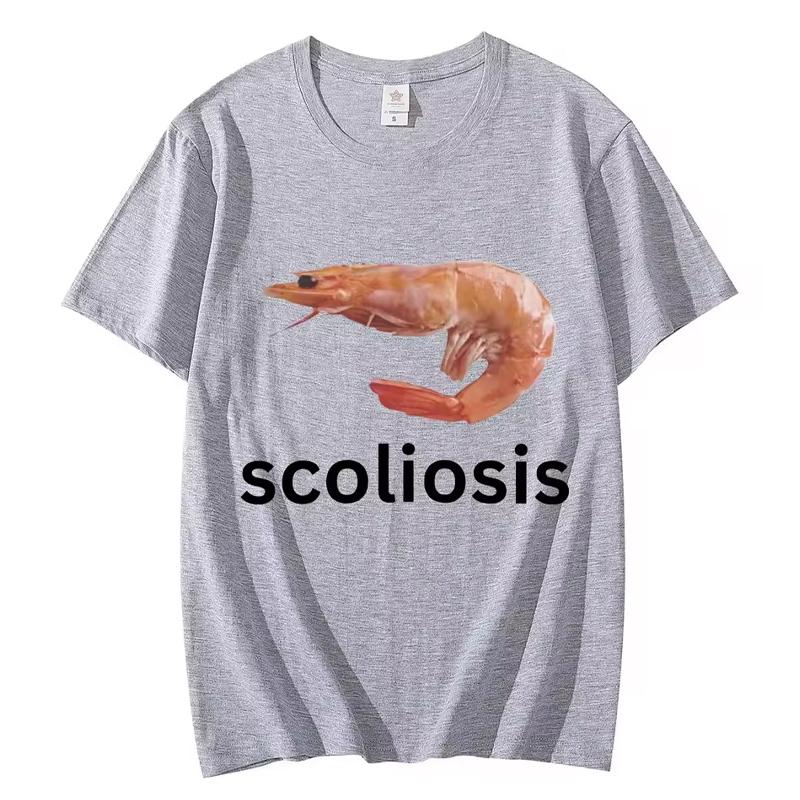 T-shirt Meme Gambero Divertente Scoliosi Unisex Moda Casual T-shirt Estiva Manica Corta Streetwear T-shirt Donna