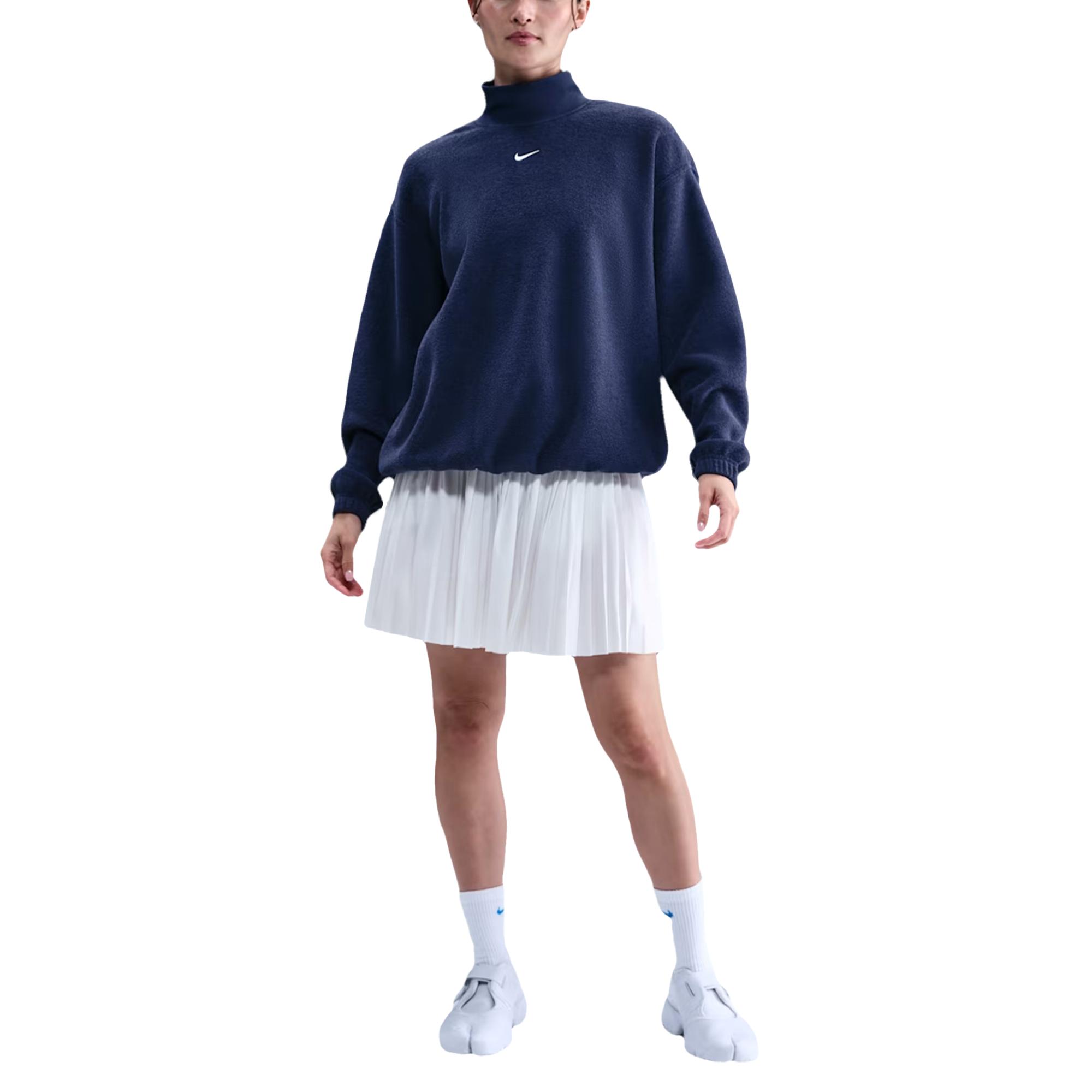 

Nike Спортивная одежда Феникс Плюшевый пуловер Свободный воротник Удобная толстовка Женская толстовка HV2742-410 XL