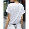 Camiseta Casual de Manga Corta para Mujer, Estampado de Peces Azules - Cuello Redondo Blanco, Corte Holgado, Adecuada para el Uso Diario, Vacaciones,