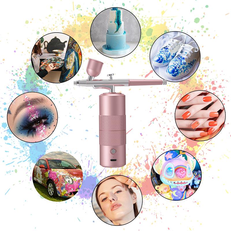 Oxygen Injector Mini Air Compressor Kit Air-Brush Paint Spray Gun Airbrush For Facial Hydrating Device Mist Sprayer Beauty Tool
