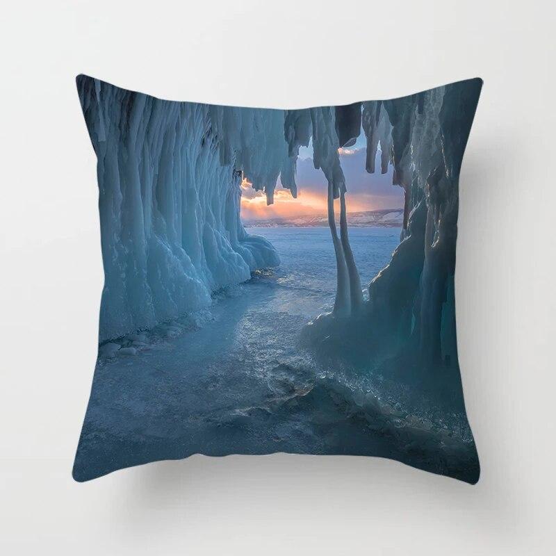 Beach Landscape Natural Scenery Printed Throw Pillow Cover Sofa Decoration Car Office Seat Cushion  Home Decor