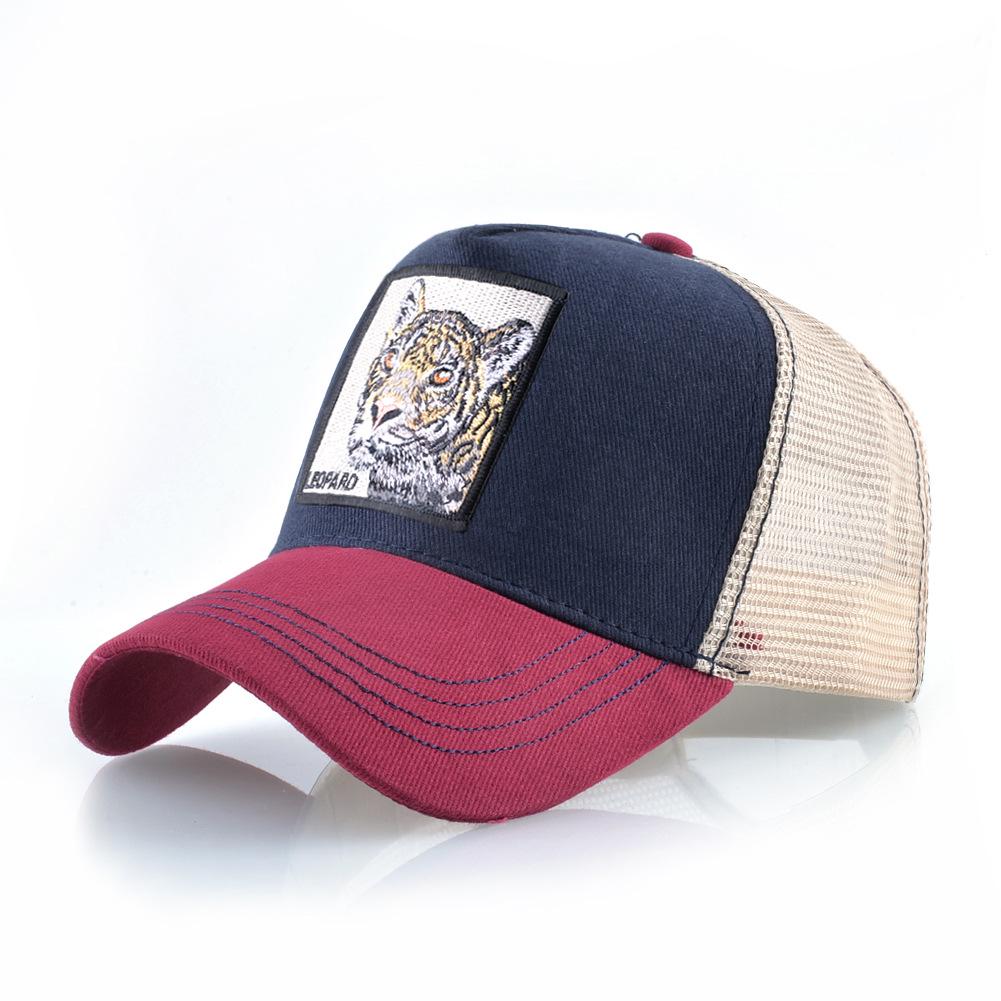 Unisex Leopard Embroidery Mesh Baseball Cap - Summer Sun Protection & Outdoor Sports Hat