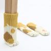 4Pcs Cat Paw Chair Leg Cover Knitting Furniture Feet Cover Floor Protectors Non-Slip No Scratch Noise Reduction Hardwood Floors Furniture Booties