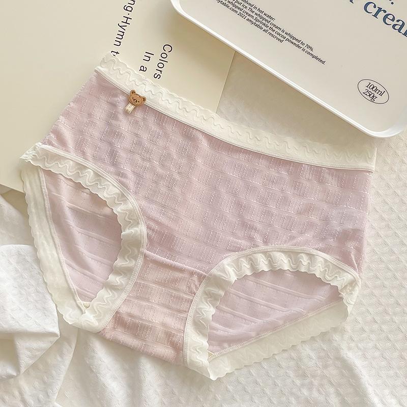 Undertøy Dame Bomull Antibakteriell Skritt Sporløst Midt midje Søte jenteunderbukser Tight Triangle Shorts for kvinner