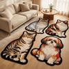 2D Flat Animal Doormat Special-shaped Room Floor Rug New Cat Carpet  Bedroom Living Room Decor