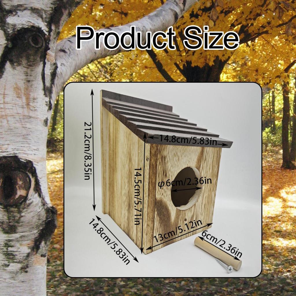 Window Bird House Wooden Birdhouse for Outside,Decorative,Outdoors Small Nest Nesting Box