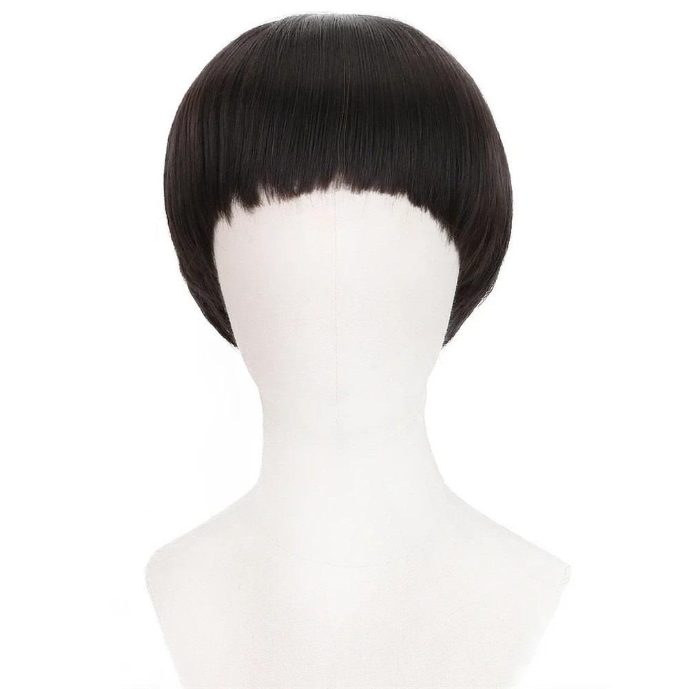 Synthetic Short Mushroom Wig Music Costume Men Brown Cosplay Wig 60's Bowl Cut Wigs  Nightclub Bar