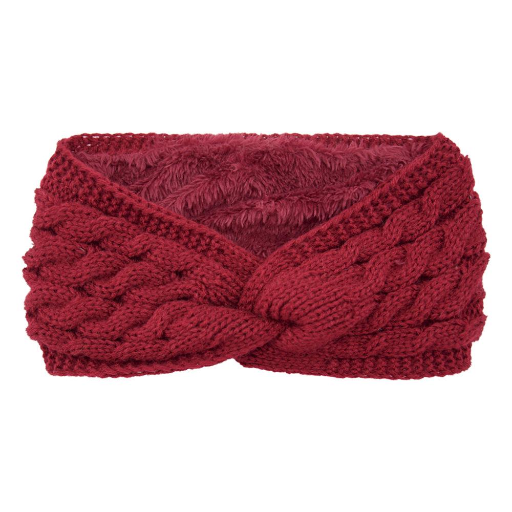 New in Plush Thick Wool Knitting Sports Headband Autumn Ear Protection Ear Warmer Women Thermal Insulation Cold proof Head Cover
