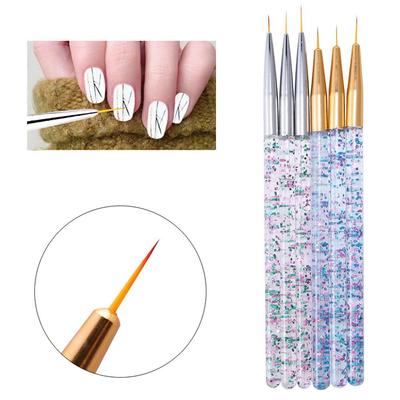 3 sztuk/zestaw akrylowy francuski pasek Nail Art zestaw pędzli liniowych 3D porady Manicure ultra-cienki długopis do rysowania linii UV żelowe pędzle narzędzia malarskie