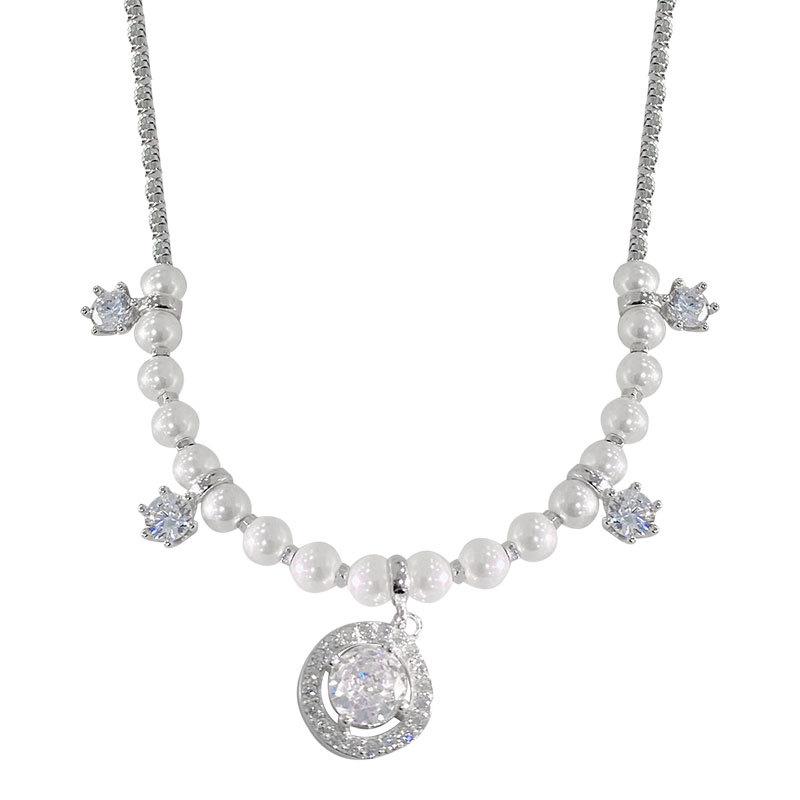 Gorgeous Round Pearl Necklace for Women, Light Luxury, High-end, Exquisite Princess Style Collarbone Chain