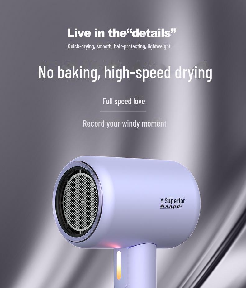 Portable Foldable Negative Ion Hair Dryer, Gentle On Hair, Constant Temperature, High Power, Suitable for Dormitories.