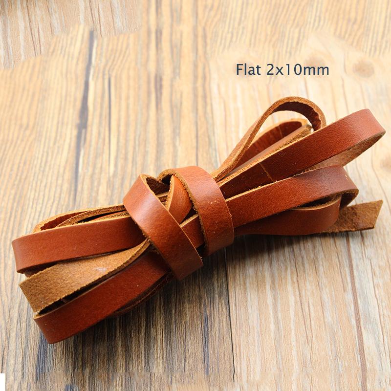 2m 1.5- 8 mm Retro Brown Genuine Cow Leather Cord for Jewelry Findings Flat Round Strap String Rope DIY Bracelet Necklace Making