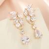 Geometric Pearl Drop Earrings With Cubic Zirconia For Elegant Women