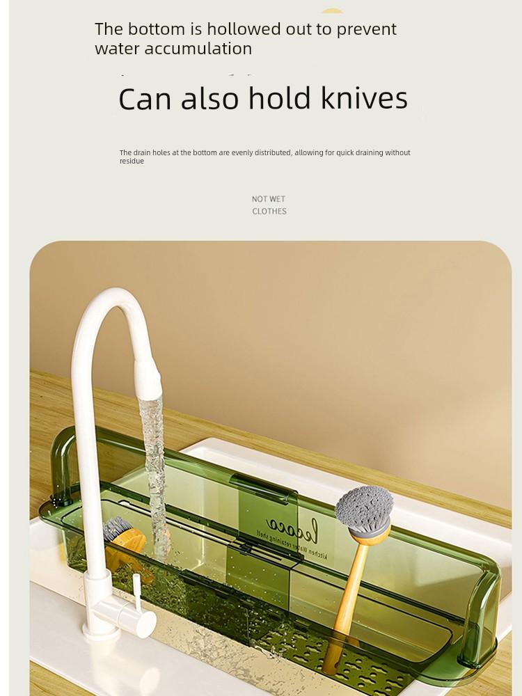 New Kitchen Sink Splash Guard Countertop Anti-Splash Water Barrier Sink Storage Drain Basket Rack Basket