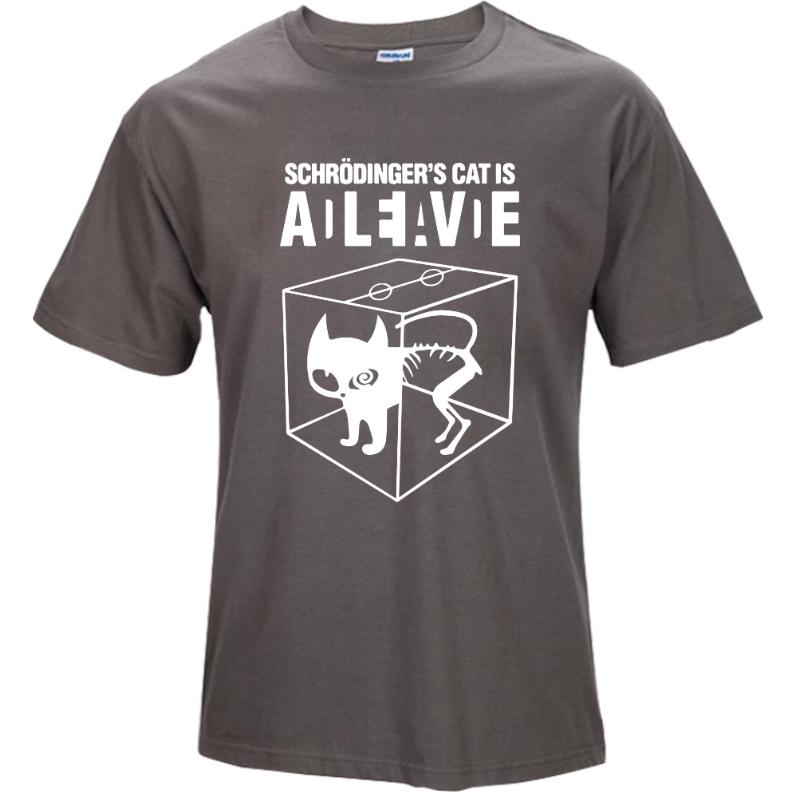 COOLMIND CA0212A 100 Cotton Schrodingers Cat Print Short Sleeve Unisex T Shirt Casual The Big Bang Theory Unisexs Tshirt Summer Tees