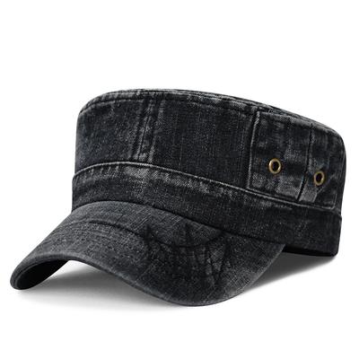 Hut Washed Do Old Denim Atmungsaktive Militärmütze Outdoor Sonnenschutz Schiebermütze Freizeit Entenzungenmütze