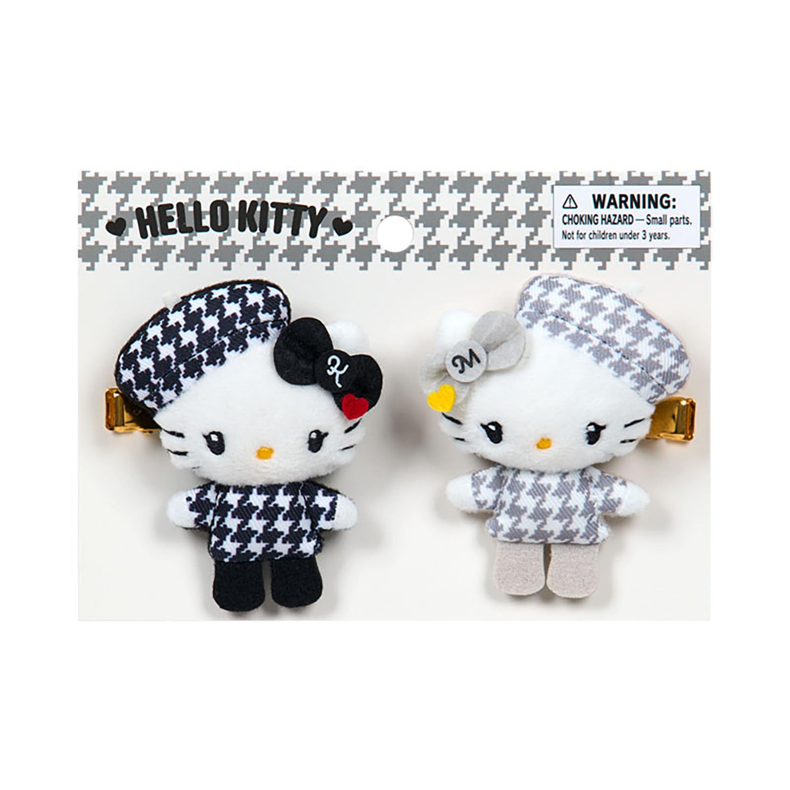 

Sanrio (SANRIO) Hair Clip Set (Monochrome Girly Twin Coordinate) Hello Kitty Right-Facing and Left-Facing Set, Ages 3 and Up, 282855