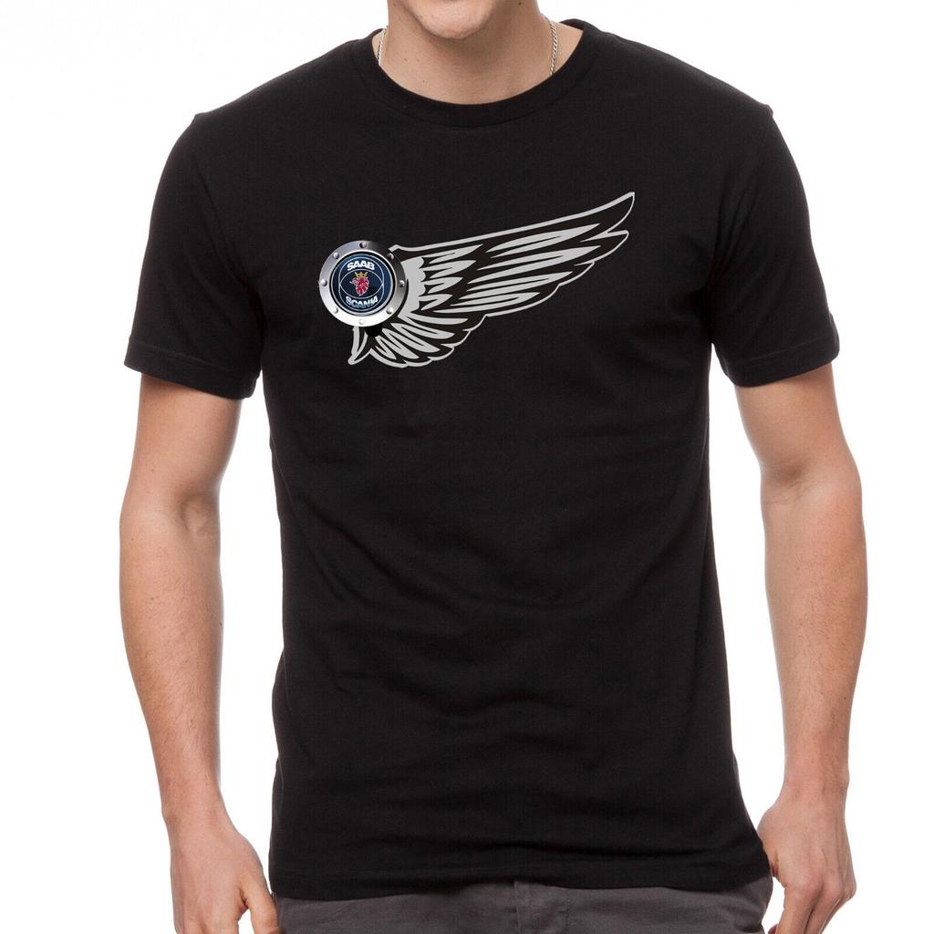 26 Saab Scania Ciężarówka Samochód Skrzydła Logo Czarny T-shirt -836- Unisex T-shirt