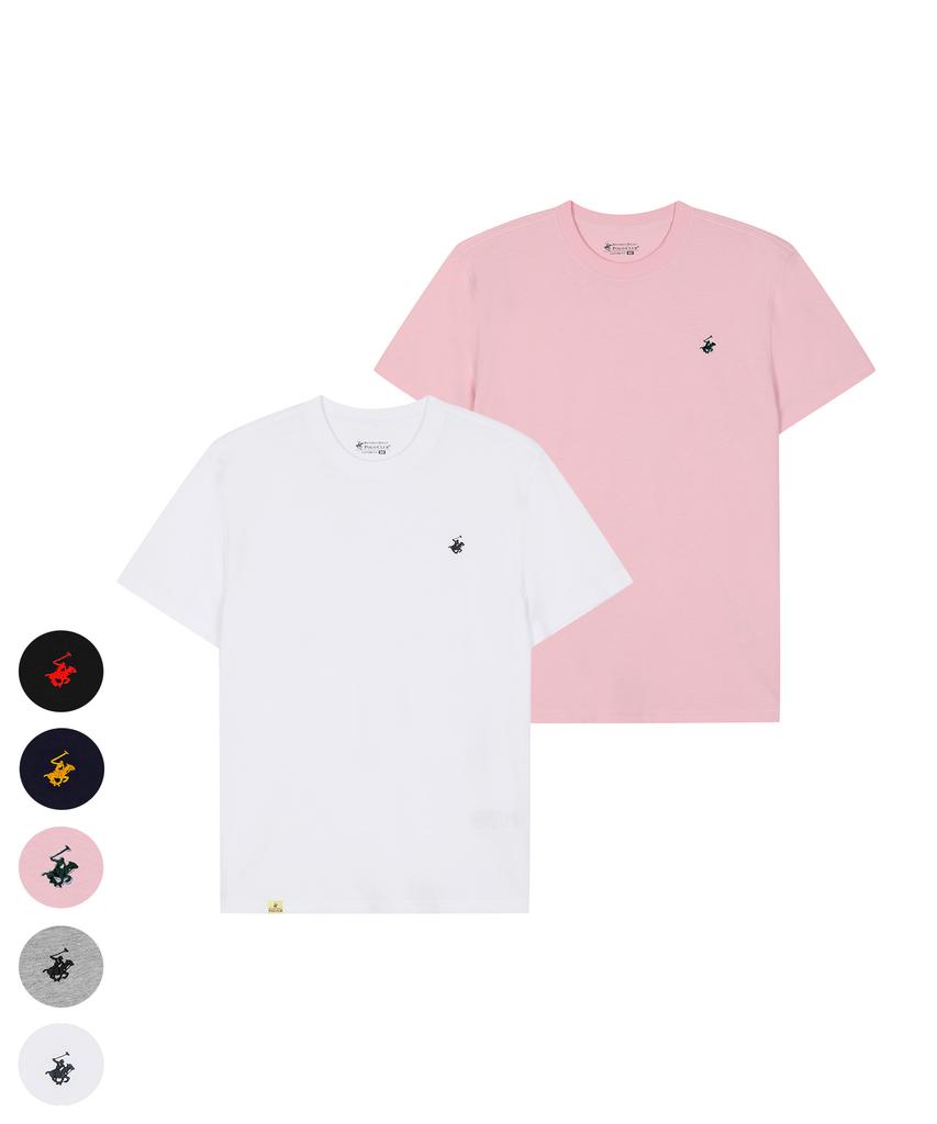 BHPOLOCLUB [2Pack] Women'S Basic Cotton Short Sleeve T-Shirt 5 Colors Ts004 (B Type)