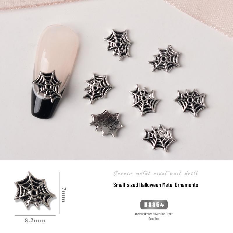 Japanese Metal Nail Art: Halloween Ghost Claw, Skull & Spider Rhinestone Stickers