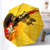 Electric Guitar with Wings: Musical Artwork StickerUmbrella, Portable 3-Fold Compact Umbrella for Men & Women Gift