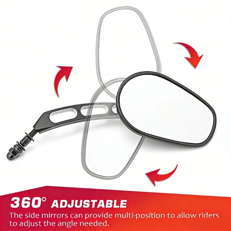 2 Pieces Sturdy Aluminum Motorcycle Mirrors Including Protective Layer For Older Bike Styles