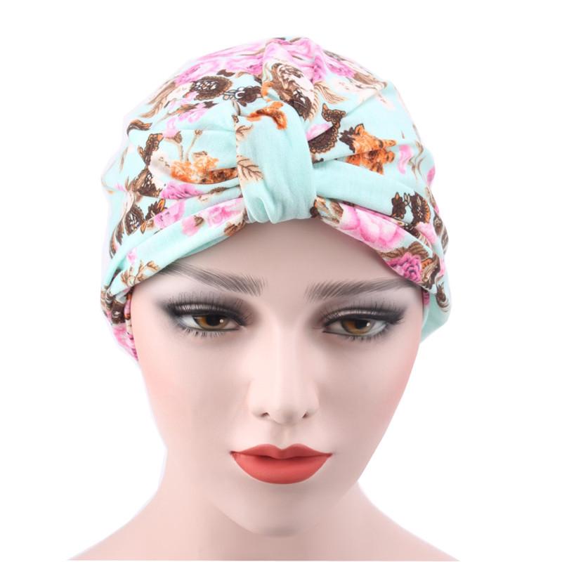 Women's Cotton Floral Head Wrap Hat - Indian Style Hijab