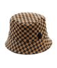 Yunibeosyeolkemiseuteuli Side Thunder Border Check Brown Bucket Hat Check Bucket Hat