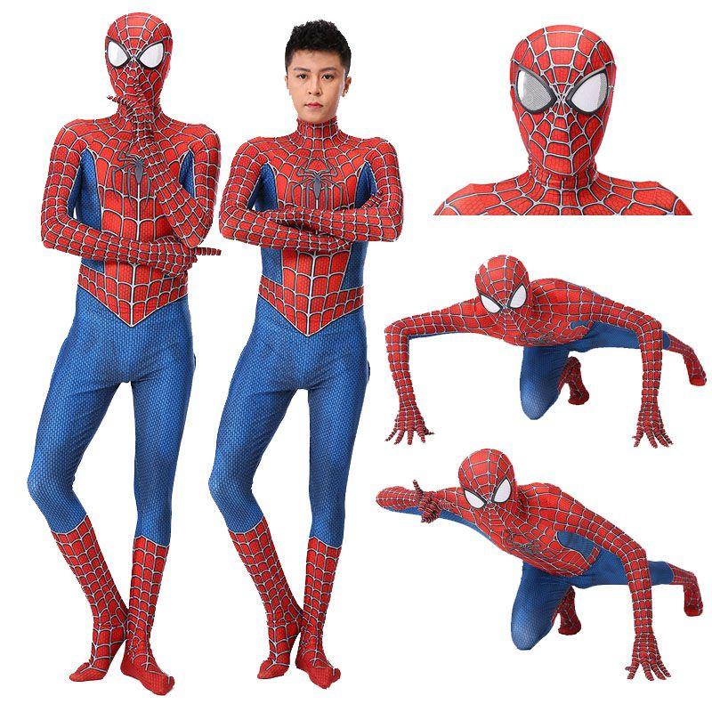 Exquisite Raimi Spiderman Cosplay Costume With Breathable Zentai Jumpsuit