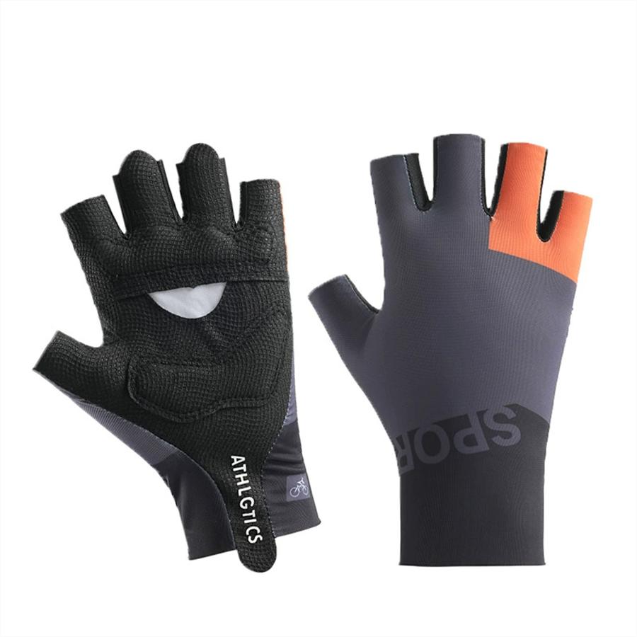 

Color Block Half Finger Cycling Gloves, Anti-Slip Breathable Gloves for Outdoor Sports L чёрный