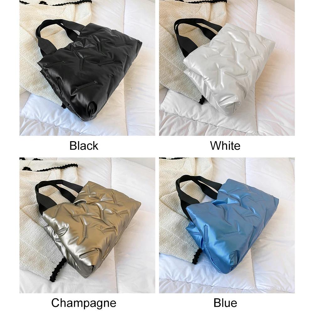 Nylon Women's Tote Bags Autumn Winter Fashion Underarm Bags Padded Top-Handle Bags Ladies Casual Shopper Bags Handbags for Girls