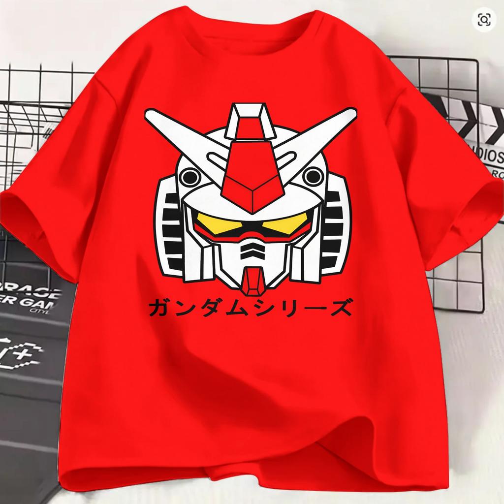 Gundam T Shirt Summer Logo Cotton TShirts For Unisex Trending Casual Tshirt Short Sleeve Y2k Casual Tees