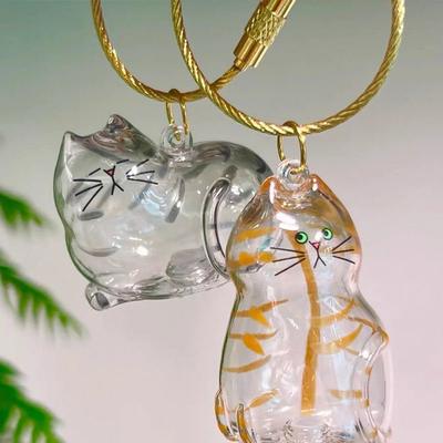 2Pcs Transparent Cat Fur Storage Box Pendant Cat Hair Capsule Commemorative Collection Bag Pendant Keychain Cat Accessories