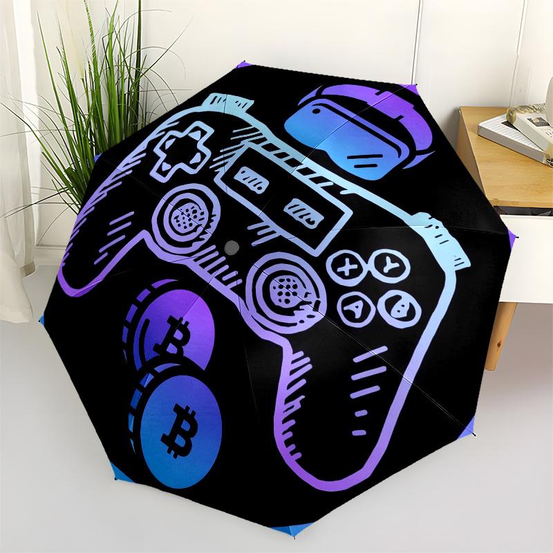 

Virtual Reality (VR), Bitcoin Gaming themed Eight rib Automatic Folding Umbrella Is Suitable for Both Men and Women, Making It A Perfect Chr