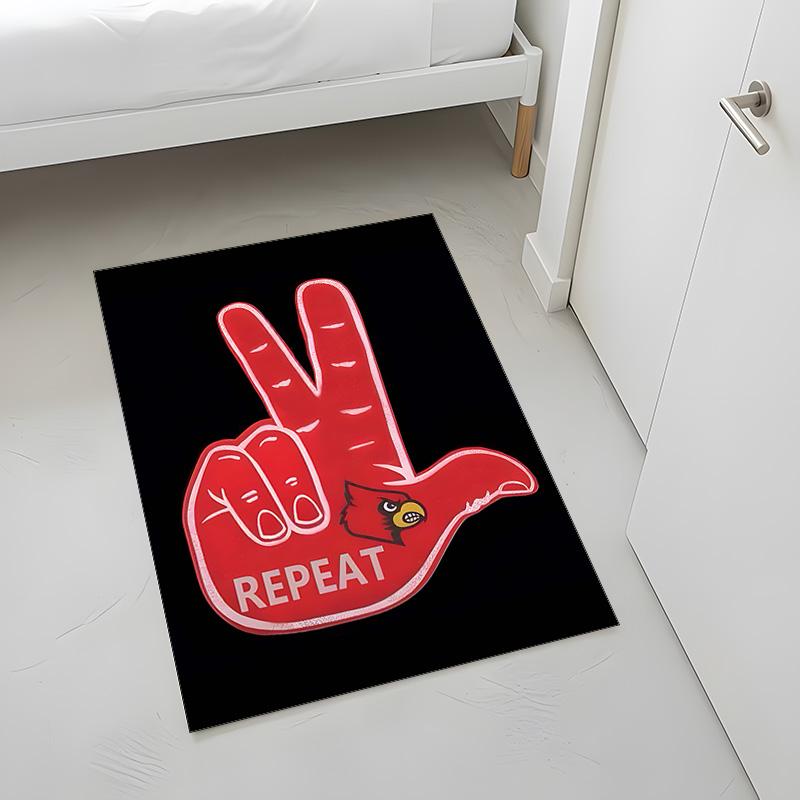 Louisville Cardinals (14) Rug Suitable For Living Rooms Bedrooms Computer Rooms Dining Areas And Placement Under Tables And Chairs Also An Ideal Choic