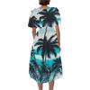 Women’s Casual V Neck Short Sleeve Midi Dress with Vintage Floral Print Relaxed Fit Lightweight Fabric for Everyday Wear