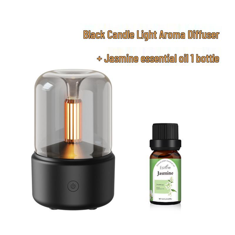 Ultrasonic Essential Oil Diffuser & Aromatherapy Humidifier with Candlelight Effect