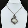 Natural Dendrite Opal Gemstone Handmade Copper Wire Wrap Pendant 2.84" g4F16