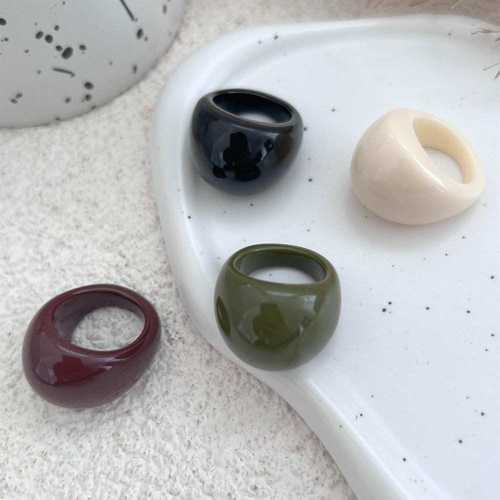 Candy Color Transparent Resin Ring Multicolour Irregular Ring Acrylic Geometric Ring  Jewelry
