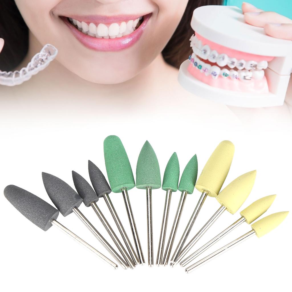 Dental Silicone Rubber Polisher Grinding Head Stainless Steel Shank Dental Grinding Polisher Burs