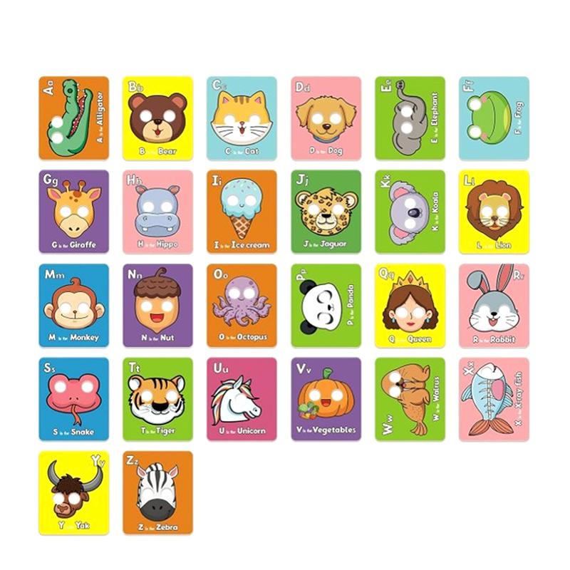 Alphabet Flash Cards,Giant Abc Animal Flash Cards For Toddler 3-5,26 Lowercase And Uppercase Letter Cards