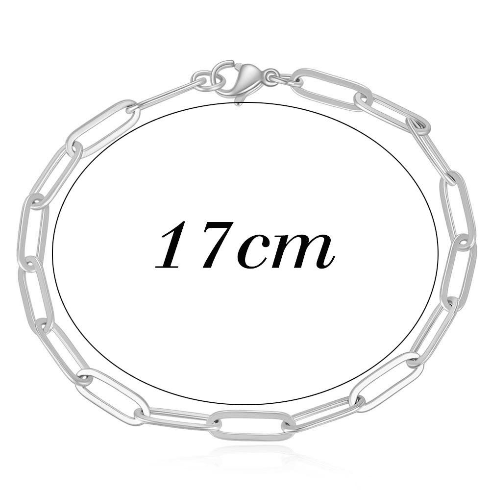 14K Gold Plated Simple Paperclip Rectangular Chain Bracelet - European & American Style