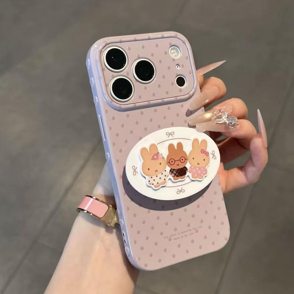 Cute Doll Bracket Is Suitable for Apple 17promax Mobile Phone iphone16Pro Love Window Mobile Phone Case