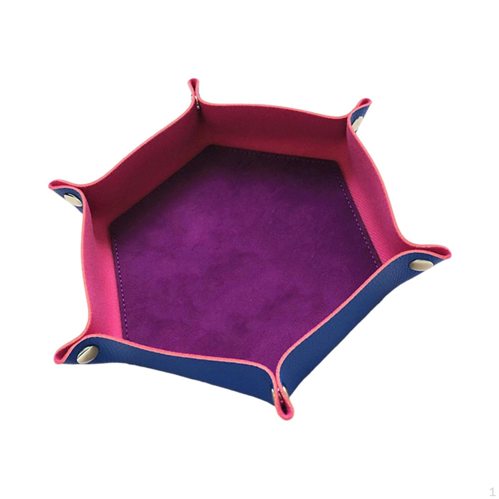 

Поднос из искусственной кожи двухсторонний коврик для настольных игр, монет, конфет Purple Pink Type C_10.63x10.63x1.97inch