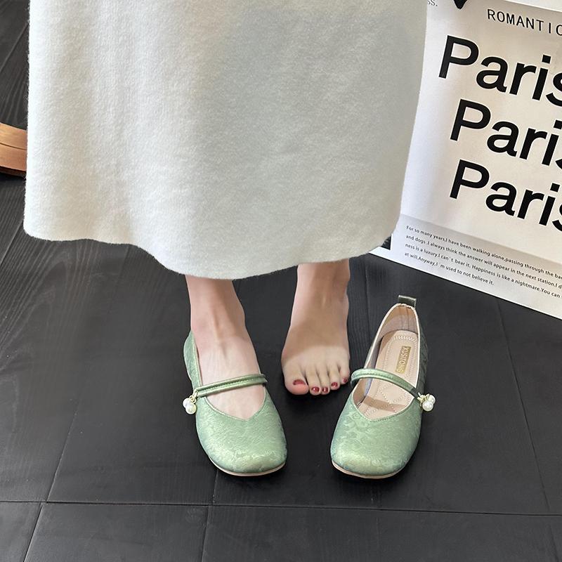 

Модные весенние и осенние новые модные туфли на плоской подошве 2024 года, женская обувь с квадратным носком, повседневная удобная однотонная женская официальная обувь для отдыха на природе 40 зелёный