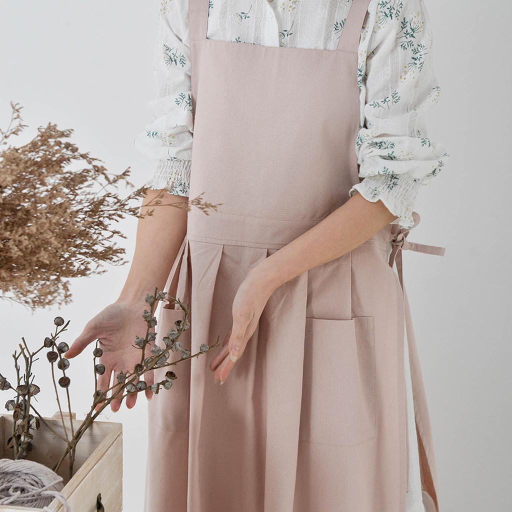 Chefs Apron Adjustable Kitchen Cooking Apron with Pockets Lovely Apron Dress Pinafore for Baking Gardening Painting