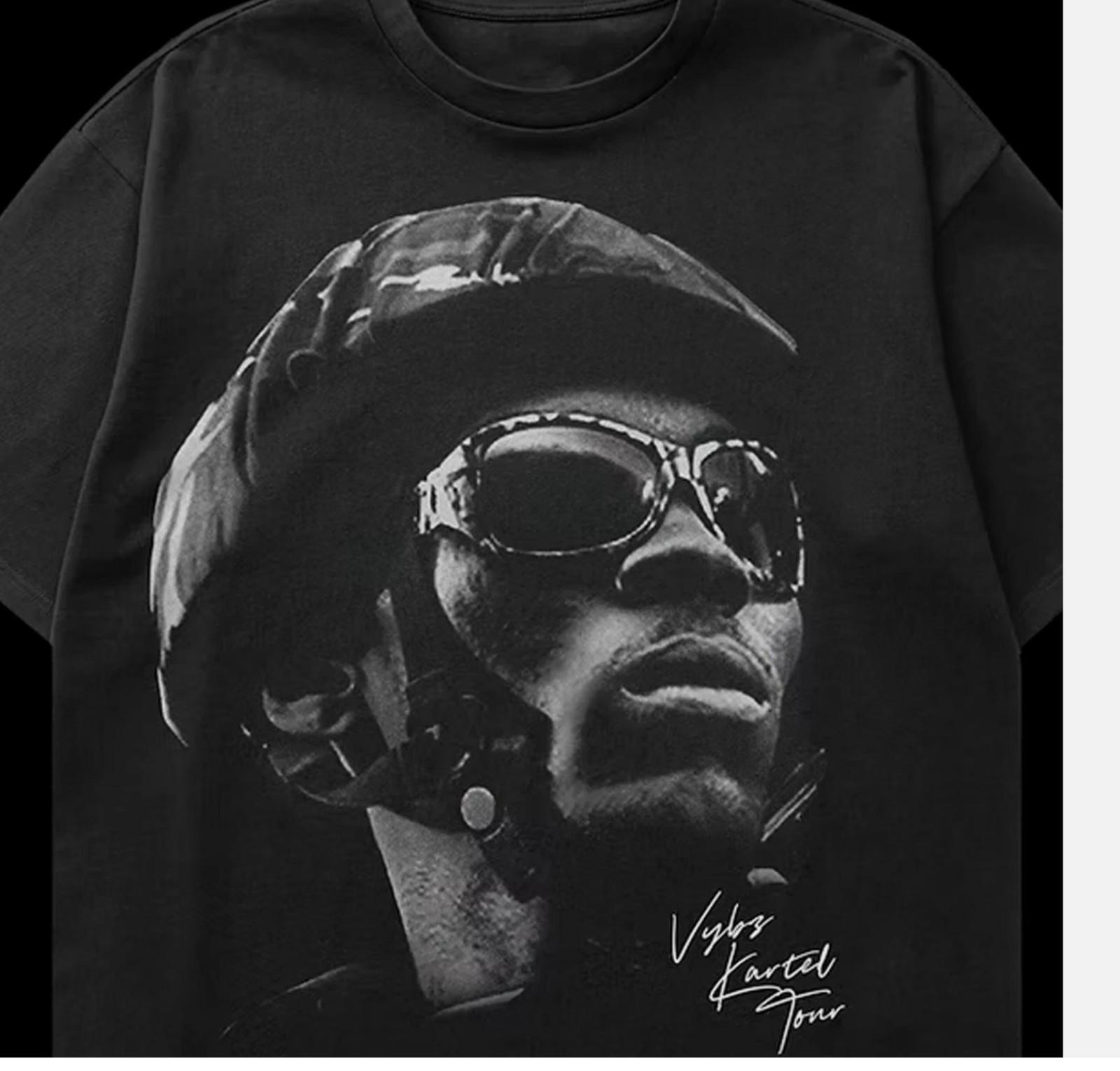 

ГАРНИЙ НОВИЙ чорний футболку з коротким рукавом Vybz Kartel TOUR Усі розміри XL