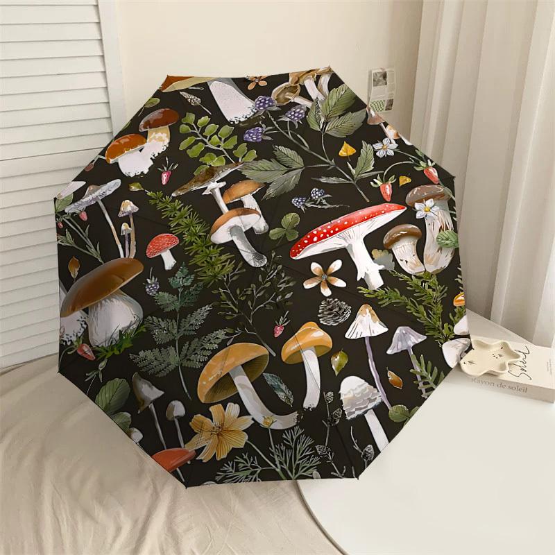 

1PC mushroom flowers Umbrella-8-Rib Reinforced, Automatic Open, Lightweight & Durable, Cute Fashion Accessory for Outdoor-P63